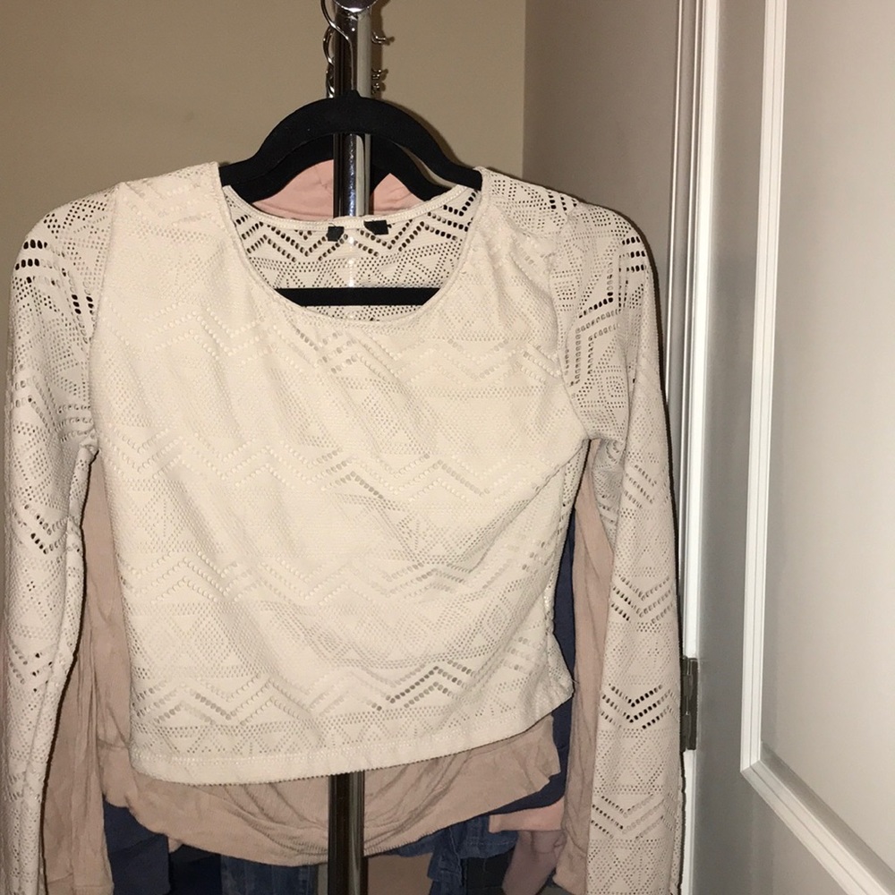 Forever 21 Nude Arrow Patterned Crop Top Womens